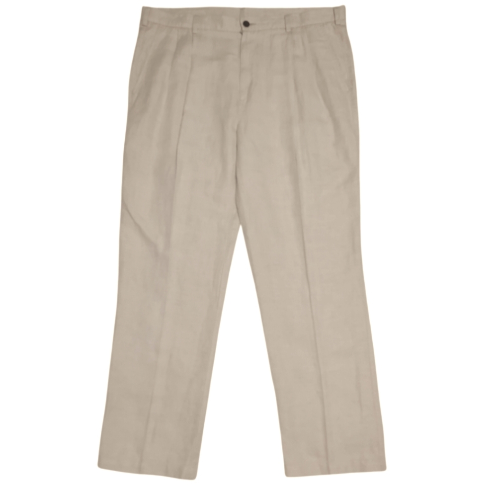 Men's Caribbean Linen Blend Khaki Pants Size 40x32 Casual